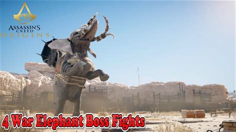 🐘⚔️🏹assassins Creed Origins 4 War Elephant Boss Fights Played On Ps4