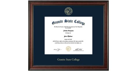 Gold Embossed Diploma Frame In Studio Granite State College Item 365684