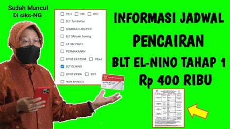 Info Terbaru Jadwal Pencairan Blt El Nino Rp Ribu Di Kantor Pos