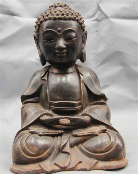 Bir Chinese Buddhism Fane Old Copper Bronze Tathagata Rulai