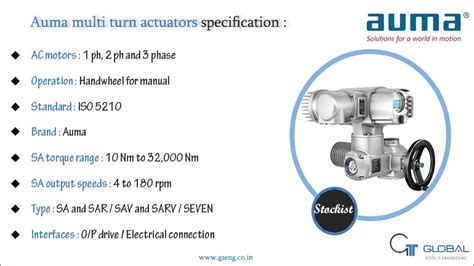 Auma Multi Turn Actuators Auma SA Actuators Distributor In India