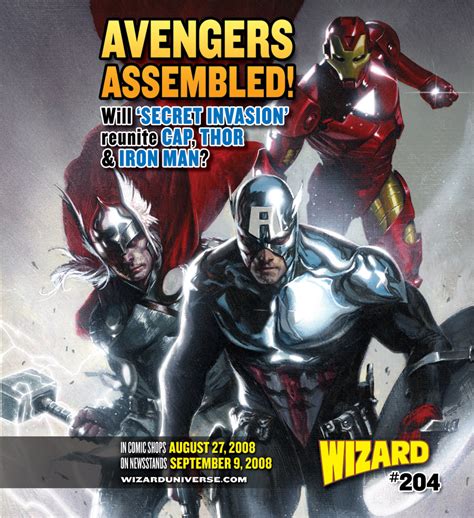 Jul Wizard Magazine Capt America Iron Man Thor Cvr