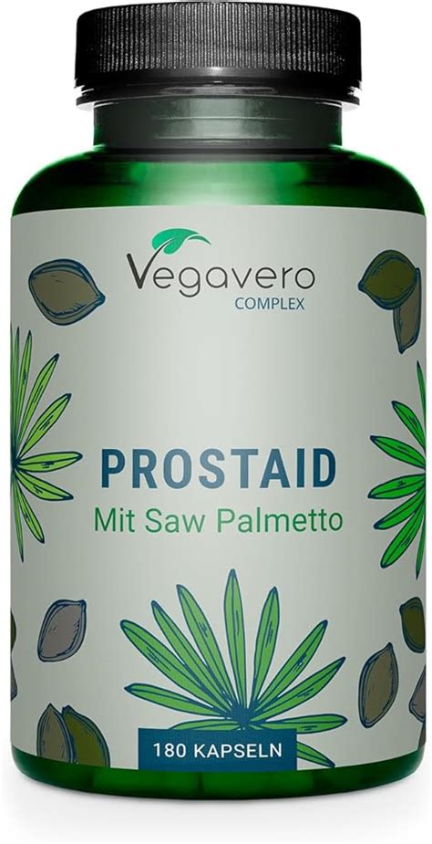 Próstata Vegavero Saw Palmetto 5600 mg 180 Cápsulas Con Ortiga