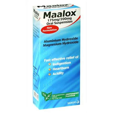 Maalox Oral Suspension Mint 250ml Uk Buy Online