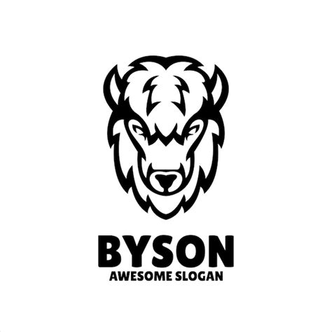 Illustration De Conception De Logo Mascotte Simple Bison Vecteur Gratuite