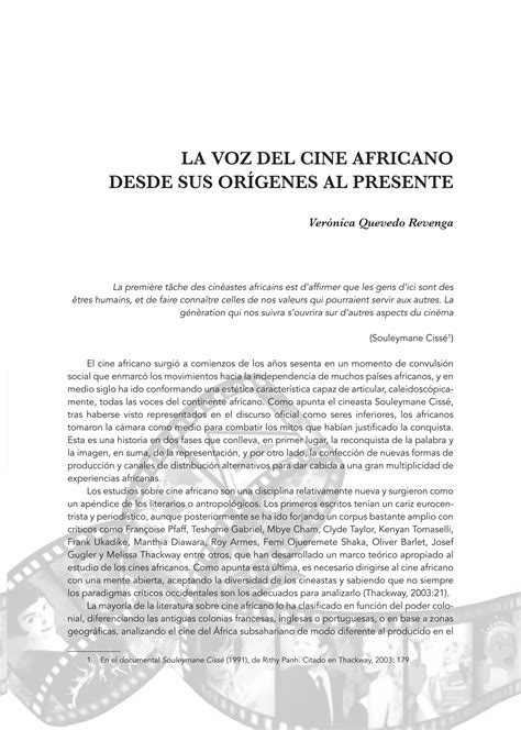 La voz del cine africano de sus orígenes al presente PDF