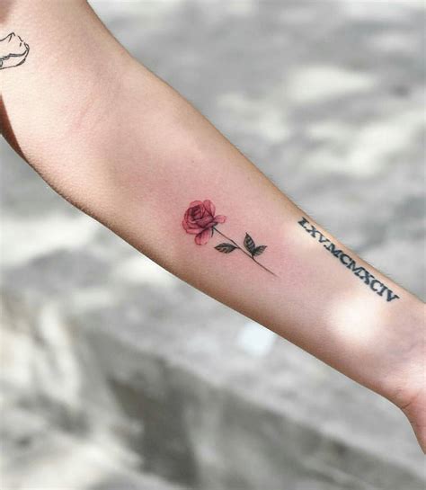 Tiny watercolor rose tattoo by Dragon Ink - Tattoogrid.net