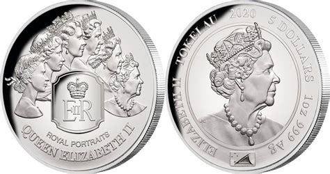 5 Dollars Royal Portraits Queen Elizabeth Ii 1 Oz Silver Coin 5