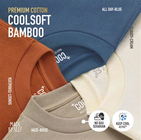 Kaos Polos COOLSOFT COTTON BAMBOO 100 Ringspun Katun Bambu Reaktif 30