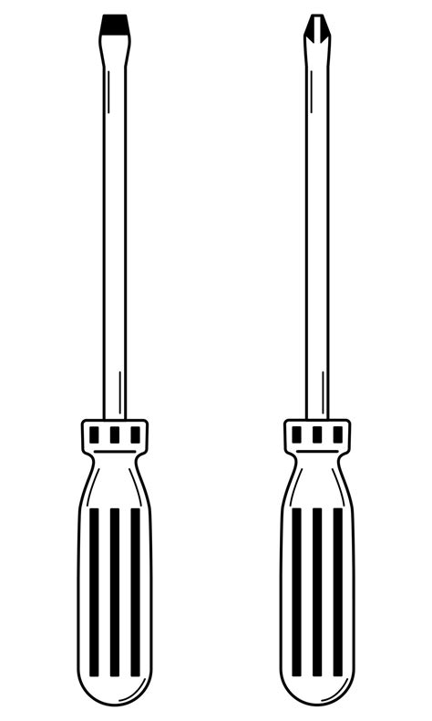 Hand Drawn Ph And Sl Screwdrivers Doodle Style Sketch Vector