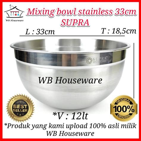 Jual Mangkok Stainless Supra Mixing Bowl Baskom Stainless Steel