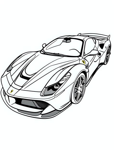 Ferrari Car Coloring Page for Kids | MUSE AI