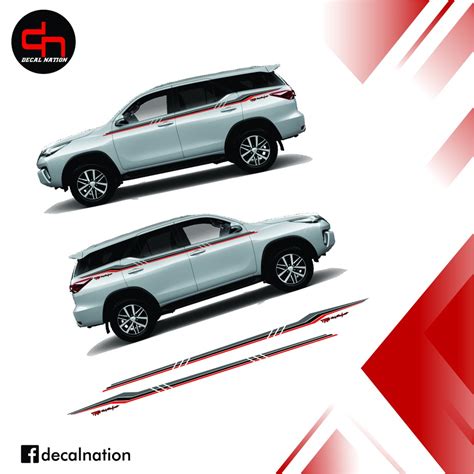 Fortuner Linear Design 3 Customized Decals Weatherproof Cut Out Vinyl