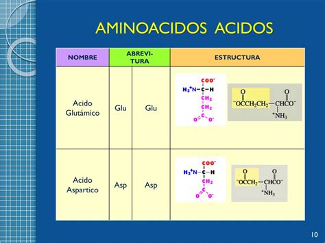 Estructura De Aminoácidos ácidos