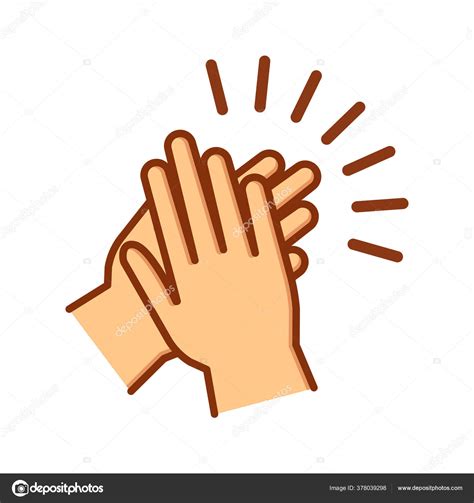 Hands Clapping Icon Applause Gesture Vector Illustration Isolated White