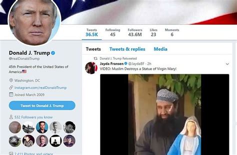 Donald Trumps Retweets Of Britain First Deputy Leader Criticised By