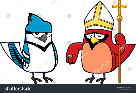 Blue Jay Bird Red Cardinal Bird Stock Vector (Royalty Free) 1814858963 ...