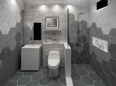 7 Model Kamar Mandi Keramik Hexagonal Yang Minimalis