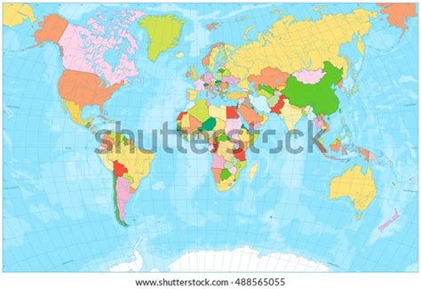 Blank Political World Map Rivers Lakes Stock Vector (Royalty Free ...