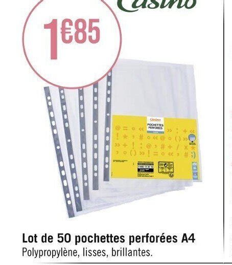 Promo Lot De Pochettes Perfor Es A Polypropyl Ne Lisses