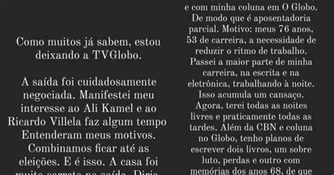 Carlos Alberto Sardenberg Anuncia Sa Da Do Jornal Da Globo