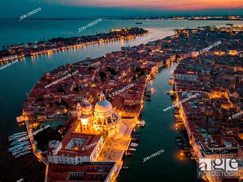 Venice from above with drone, Aerial drone photo of iconic and unique ...