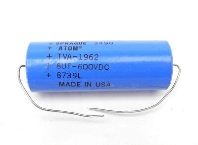 NOS Sprague TVA 1962 8UF 600VDC Axial Electrolytic Capacitor CV EBay