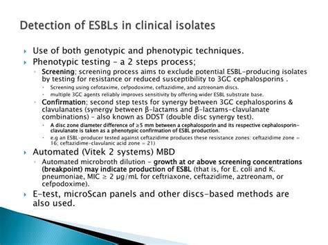 Ppt Extended Spectrum Lactamase Esbl Production In