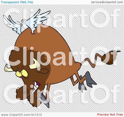 Royalty-Free (RF) Clip Art Illustration of a Cartoon Buffalo With Wings ...