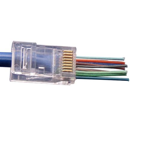 100pcs Rj45 Modular Plug Network Cable Lan Connector Plug End 8p8c Cat6 Cat6e 8 Pins Coupler