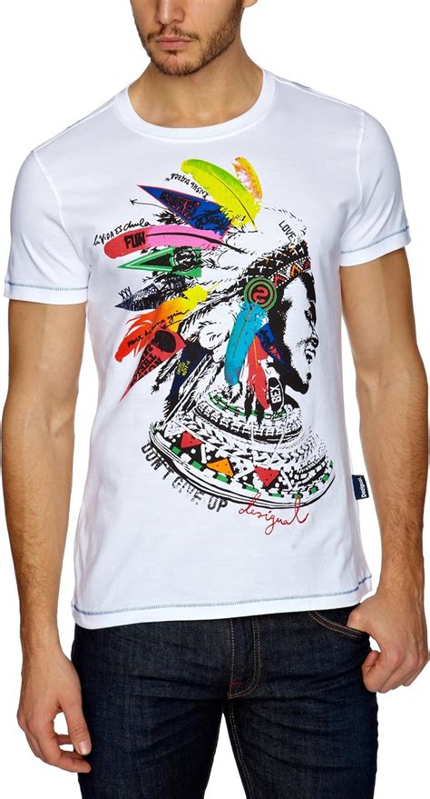 Desigual Herren T Shirt Gr Large Wei Blanco Amazon De Fashion