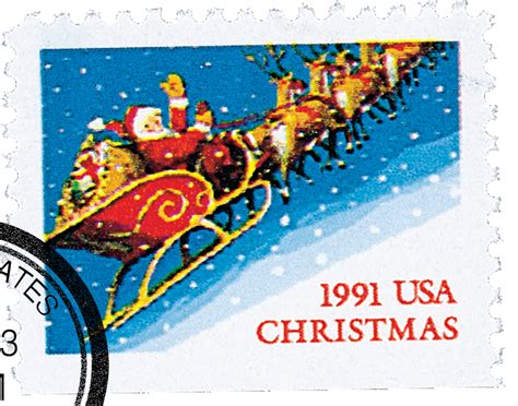 C Contemporary Christmas Santa And Sleigh Mystic Stamp