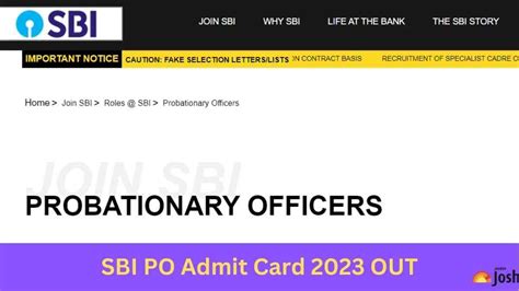 Sbi Po Admit Card 2023 Out Download Psychometric Test Call