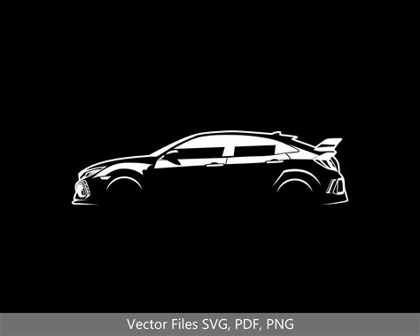 Civic Type R Silhouette Vector Graphic Clipart For Cricut Png Pdf Svg