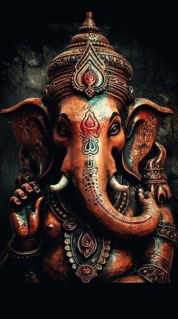 Premium AI Image | A beautiful ganesha statue for mobile phone ...