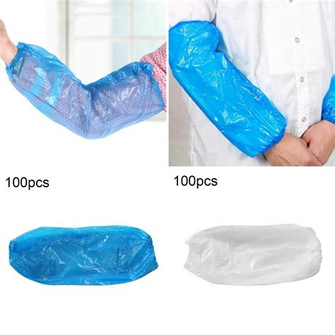 1000pk Nivo Disposable Plastic Arm Sleeves Protective Covers Blue Or White Ebay