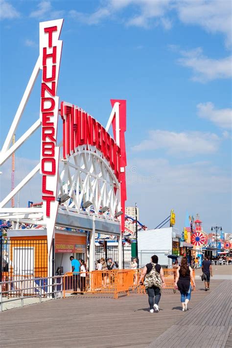 The Amusement Park At Coney Island In New York On A Beautiful S