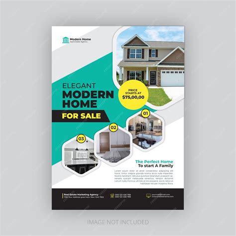 Premium Vector | Real estate house sale flyer design