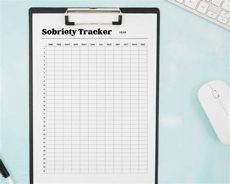 Simple Sobriety Tracker Printable Sobriety Tracker Habit Tracker