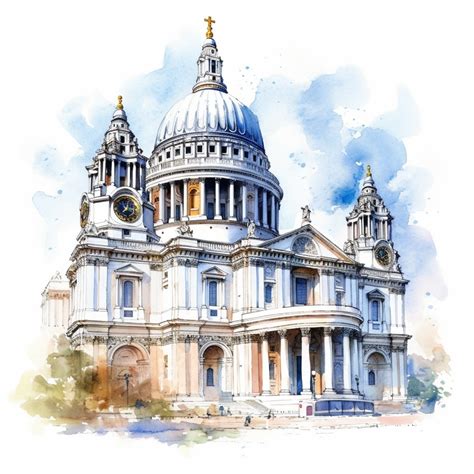 The Magnificent St Paul S Cathedral Under A Clear Blue Sky Clipart