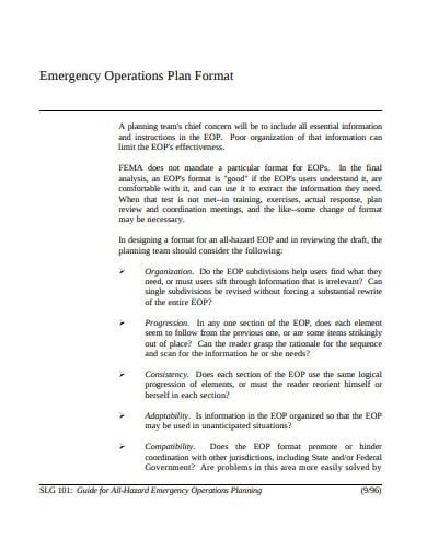 Fema Emergency Operations Plan Template - prntbl.concejomunicipaldechinu.gov.co