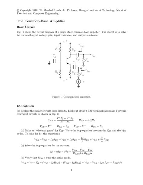 The Common-Base Amplifier