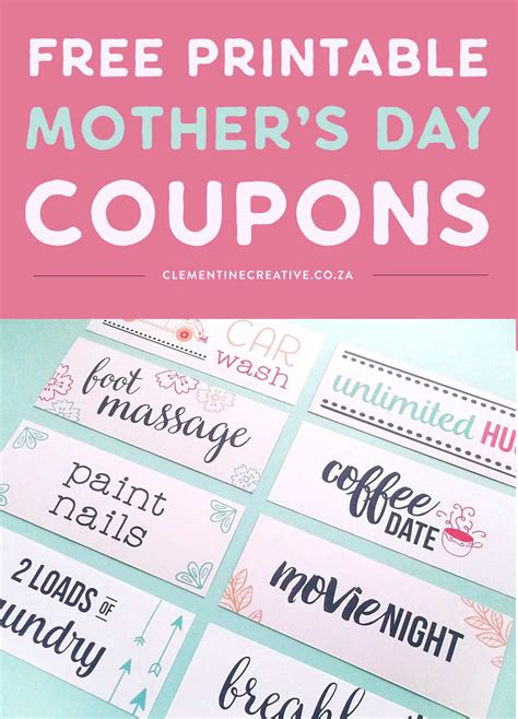 Free Printable Mothers Day Coupons To Make Moms Day