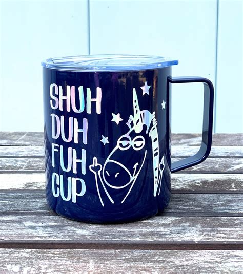 Shut The Fuh Cup Unicorn Mug For Women Hot Coffee Travel Mug With Handle Funny Christmas Ts