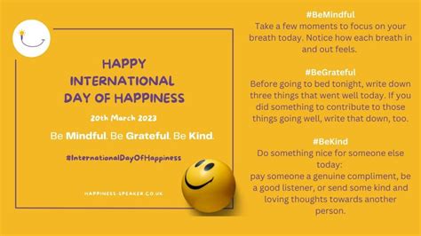 International Day Of Happiness 2023 Free Schools Poster