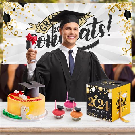 Unomor Caja De Tarjetas De Graduaci N Felicidades Para Fiesta De