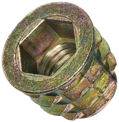 E Z Lok Threaded Insert Zinc Hex Flanged 3 8 16 Internal Threads