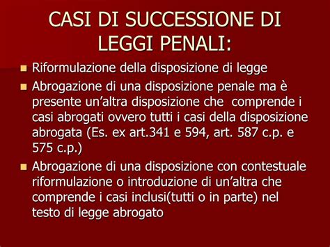 PPT Successione Di Leggi Penali PowerPoint Presentation Free