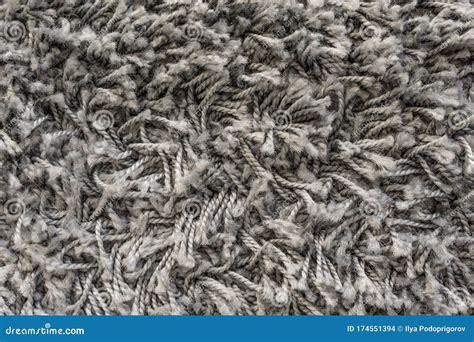 White Shaggy Carpet Texture Rug With Short Wool Background Stock Photo