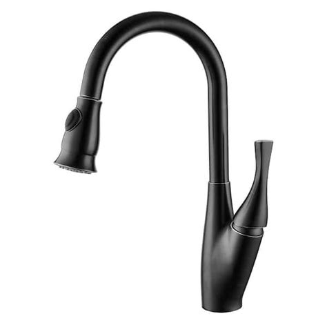 Homlux Single Handle Pull Down Sprayer Kitchen Faucet With Dual Function Sprayhead In Matte